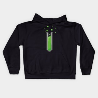 Science test tube pixel Kids Hoodie